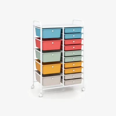 The Range 15 Drawer Rolling Storage Cart Rainbow - Multi-color