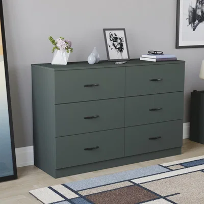 The Range Riano 6 Drawer Chest of Drawers - Jasper Green
