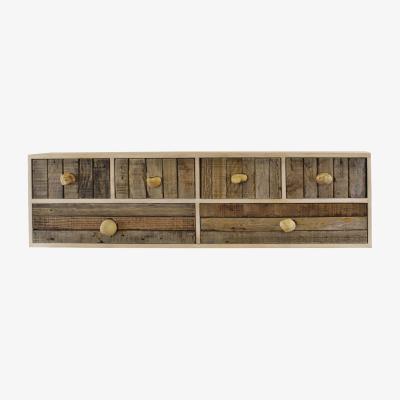 The Range Driftwood Effect Drawers With Pebble Handles - Dark Brown