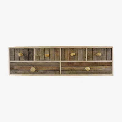 The Range Driftwood Effect Drawers With Pebble Handles - Dark Brown