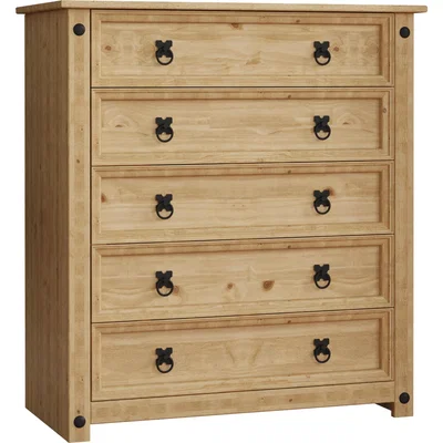 The Range Corona Rustic 5 Drawer Chest - Pine