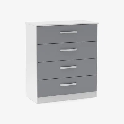 The Range Lynx 4 Drawer Chest - White & Grey