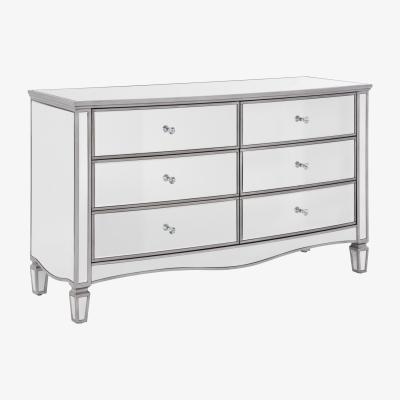 The Range Elysee 6 Drawer Wide Chest - Mirrored