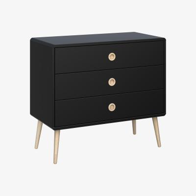 The Range Softline 3 Drawer Wide Chest of Drawers - Black