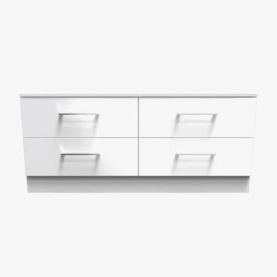 The Range Worcester Ready Assembled 4 Drawer Bed Box - White Gloss & White