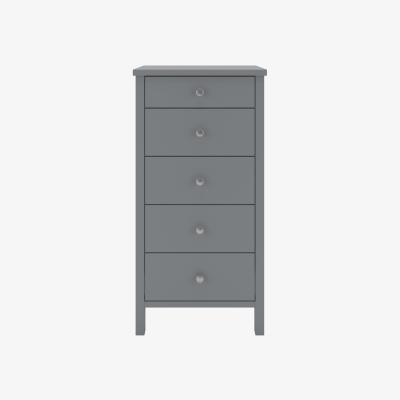 The Range Steens Tromso Five Drawer Narrow Chest - Grey