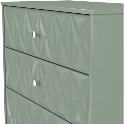 The Range San Jose Ready Assembled 4 Drawer Deep Chest - Reed Green