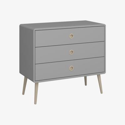 The Range Softline Wide Chest of Three Drawers - Grey