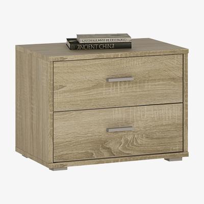 The Range Designa Two Drawer Low Chest/Bedside - Sonama Oak
