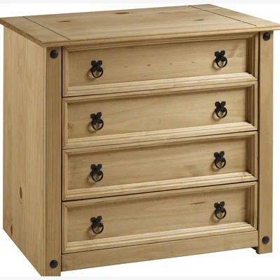 The Range Corona Small 4 Drawer Chest of Drawers - Antique Wax