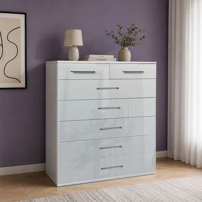 The Range Windsor Gloss White 5 Plus 2 Chest of Drawers - White