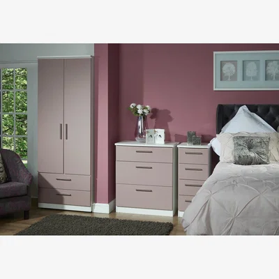 The Range Knightsbridge Ready Assembled 6 Drawer Midi Chest - Kobe Pink & White