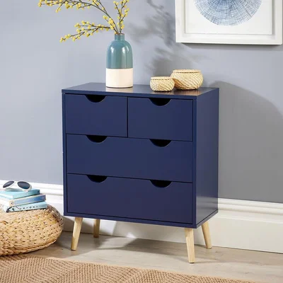 The Range Skara 4 Drawer Chest Bedroom Storage Unit - Blue