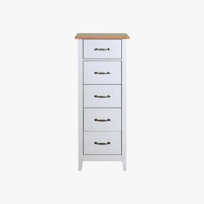 The Range Steens Norfolk 5 Drawer Narrow Chest - Light Grey/Pine