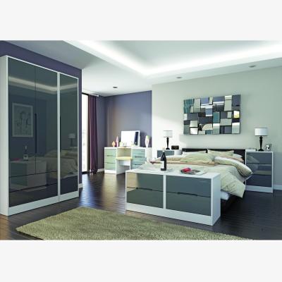 The Range Monaco Ready Assembled 4 Drawer Bed Box - Grey Gloss & White Matt