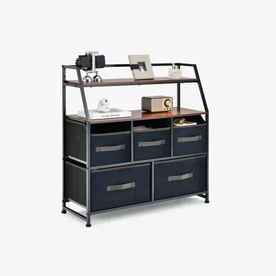 The Range Costway Storage Chest Organizer - Black and Brown - Black