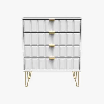 The Range Cube Ready Assembled 4 Drawer Chest - White Matt