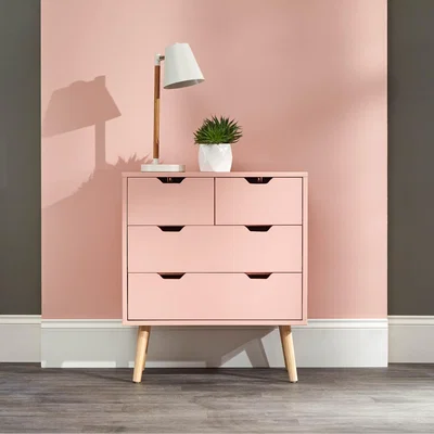 The Range Nyborg 4 Drawer Chest - Coral Pink
