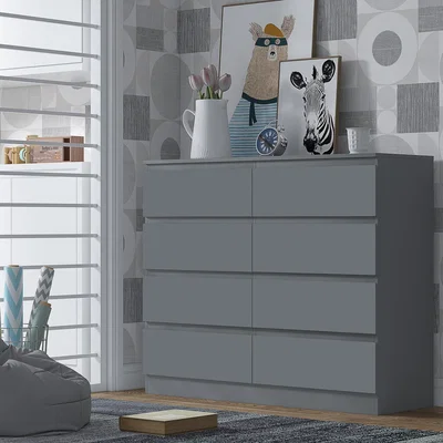 The Range FWSTYLE 8 Deep Drawer Scratch Resistant Chest Of Drawers Matt Finish - Dark Matt Grey