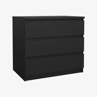 The Range Naia Chest of 3 Drawers in Black Matt - Black Matt