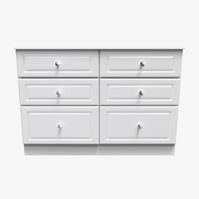 The Range Crystal Ready Assembled 6 Drawer Midi Chest - White Matt