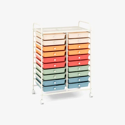 The Range 20 Drawers Storage Trolley Mobile Rolling Utility Cart - Colorful