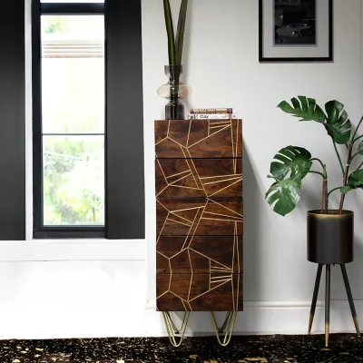 The Range Arcadia Solid Mango Wood Tall Chest Of Drawers - Dark Wood