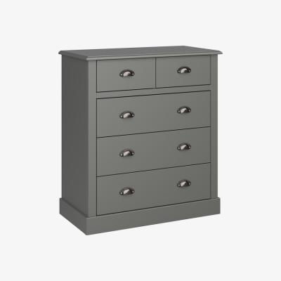 The Range Sandringham Chest of 5 Drawers - Grey