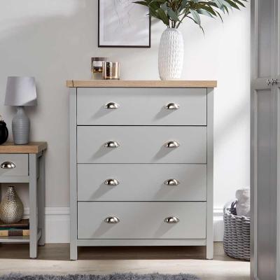 The Range Avon 4 Drawer Chest Bedroom Storage Unit - Grey