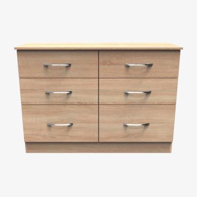 The Range Avon 6 Drawer Midi Chest in Bardolino (Light Oak) - Bardolino (Light Oak)