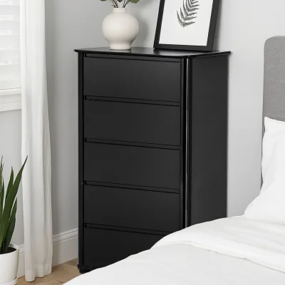 The Range Moritz Black High Gloss 5 Drawer Chest