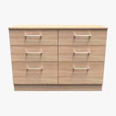 The Range Devon 6 Drawer Midi Chest in Bardolino (Light Oak) - Bardolino (Light Oak)