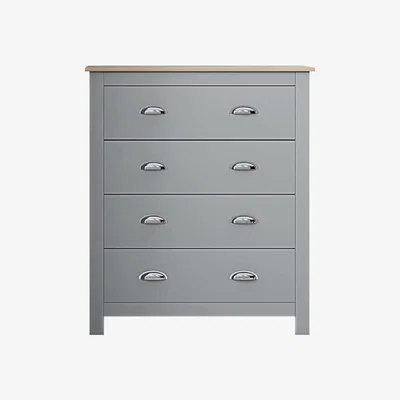 The Range Westbury 4 Drawer Traditional Chest of Drawers  - Grey
