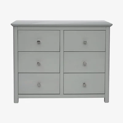The Range Elgin 3+3 Wide Drawer Chest With Glass Top
