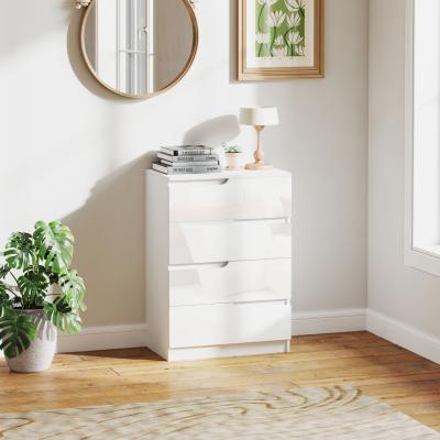 The Range HOMCOM Bedroom Dresser with 4 Drawers, White - White