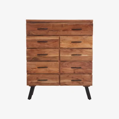 The Range Nashik 9 Drawer Acacia Chest