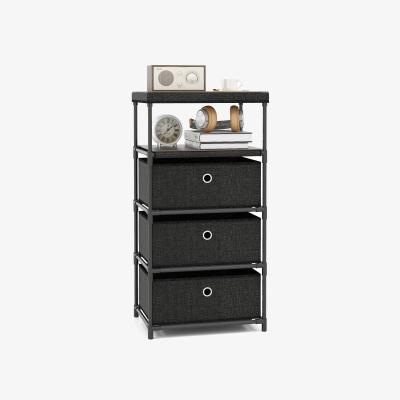 The Range Clothes Storage Tower with 3 Drawers - Black