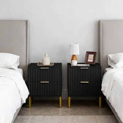 The Range Chest of Drawers for Bedroom Set of 2 - Black