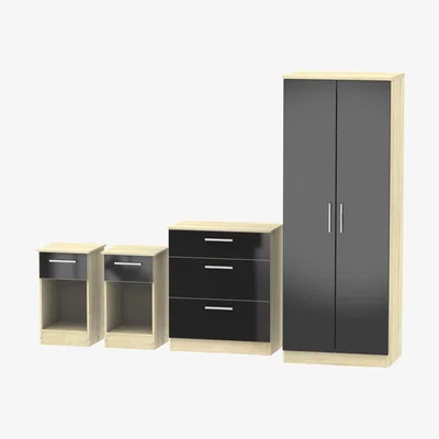 The Range Carlton Four Piece Bedroom Set  - Black