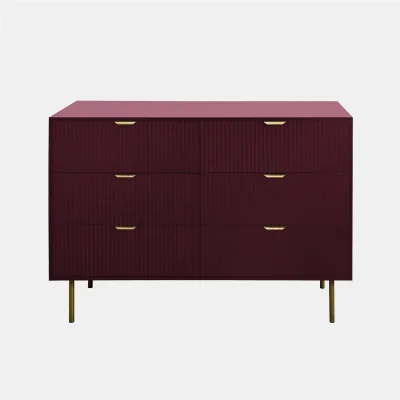 The Range Ribbed 6-Drawer Unit - Dark Berry
