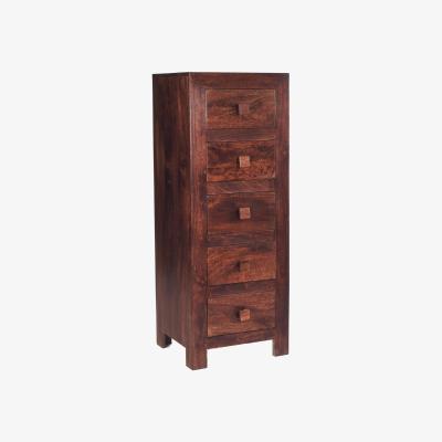 The Range Poko Dark Mango 5 Drawer Chest - Brown