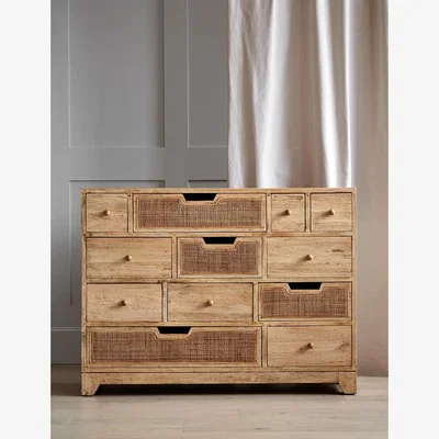 Rose & Grey Rattan Webbed Multi Chest of Drawers