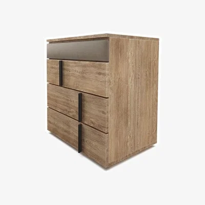 Sofa.com Amalfi Upholstered Bedside Chest of Drawers in Pewter - sofa.com
