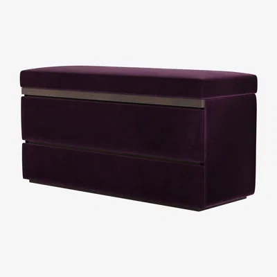 Sofa.com Hardy Bedside Chest of Drawers in Damson Smart Velvet