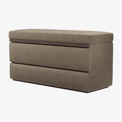 Sofa.com Hardy Bedside Chest of Drawers in Greige Florence Textured Weave
