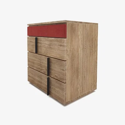 Sofa.com Amalfi Upholstered Bedside Chest of Drawers in Indian Summer Easy Cotton