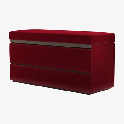Sofa.com Hardy Bedside Chest of Drawers in Malbec Cotton Matt Velvet