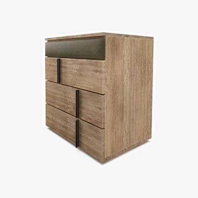 Sofa.com Amalfi Upholstered Bedside Chest of Drawers in Dark Moss - sofa.com