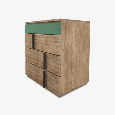 Sofa.com Amalfi Upholstered Bedside Chest of Drawers in Celadon Easy Cotton