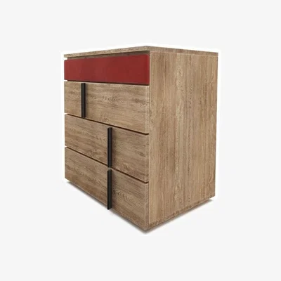 Sofa.com Amalfi Upholstered Bedside Chest of Drawers in Wild Raspberry - sofa.com